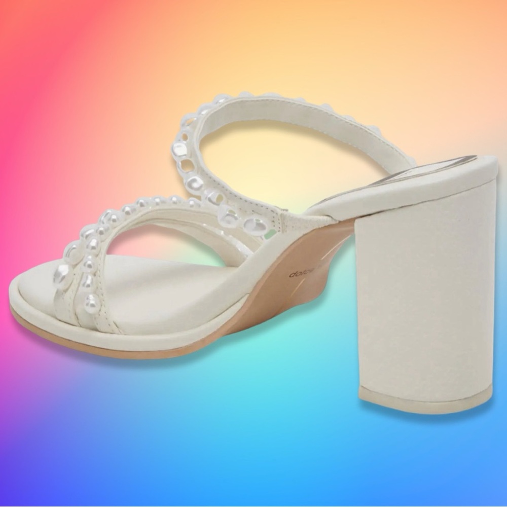 EUC DOLCE VITA BARRIT PEARL HEELS - WOMEN'S 9 - Picture 3 of 13